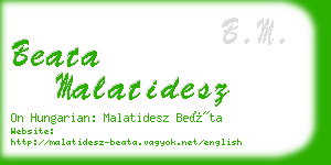 beata malatidesz business card